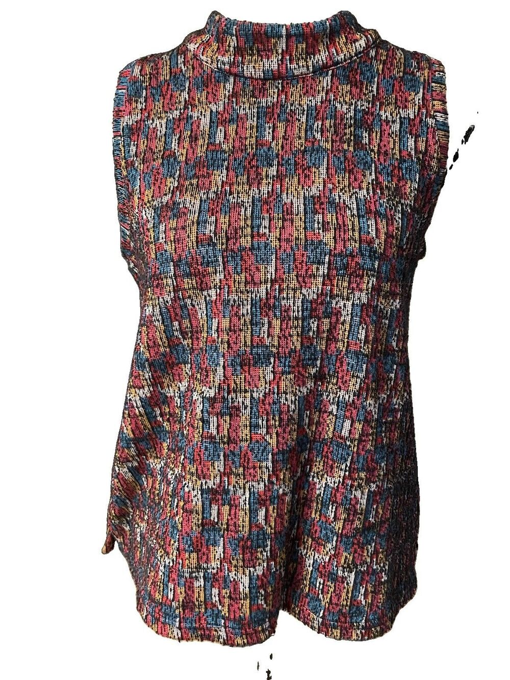 Anthropologie Akemi Kin Petra Mock Neck Knit Top S Multicolor Tweed Boho